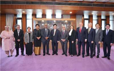 Le ministre des Affaires étrangères reçoit une délégation d'ambassadeurs auprès des Nations unies (Image : ministère des Affaires étrangères)