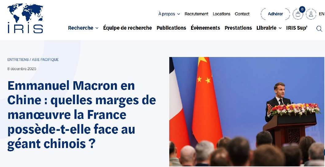 Emmanuel Lincot pointe du doigt les incohérences de Macron dans un article publié sur le site de l'IRIS (capture d'écran IRIS)