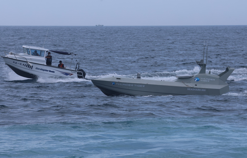 Bateau sans pilote de fabrication taïwanaise présenté le 17 juin à l'exposition de bateaux sans pilote de Su'ao (photo CNA)