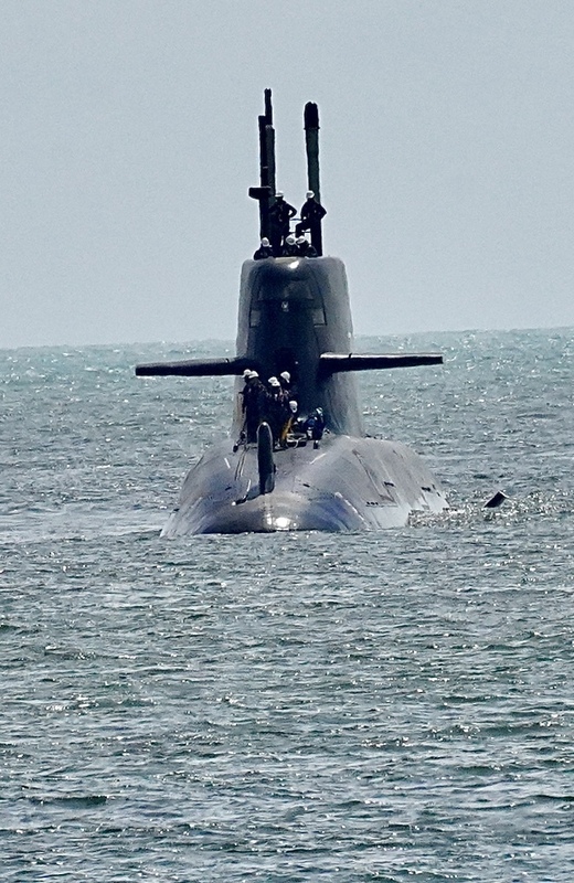 Le sous-marin Haikun en essai en mer (photo, CNA)