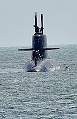 Le sous-marin Haikun en essai en mer (photo, CNA)