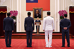 Le Président Lai Ching-te lors d'une cérémonie de remise des grades de généraux (photo : CNA)