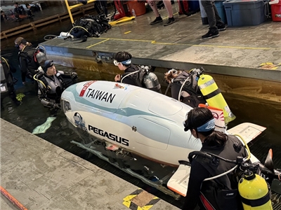 Photo du sous-marin Pegasus à propulsion humaine (crédit de l'université nationale Cheng Kung)