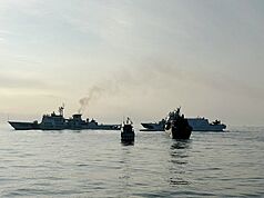 Un chalutier taïwanais entré en collision avec un bateau de pêche chinois dans les eaux de l'archipel Pescadores (photo : garde-côtes de Taïwan)