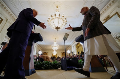 Rencontre entre Donald Trump et Narendra Modi en février 2025 (Image : Reuters)