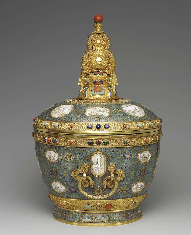 Image 1-1: pot à thé au beurre en cloisonné et émaux peints (source MNP)