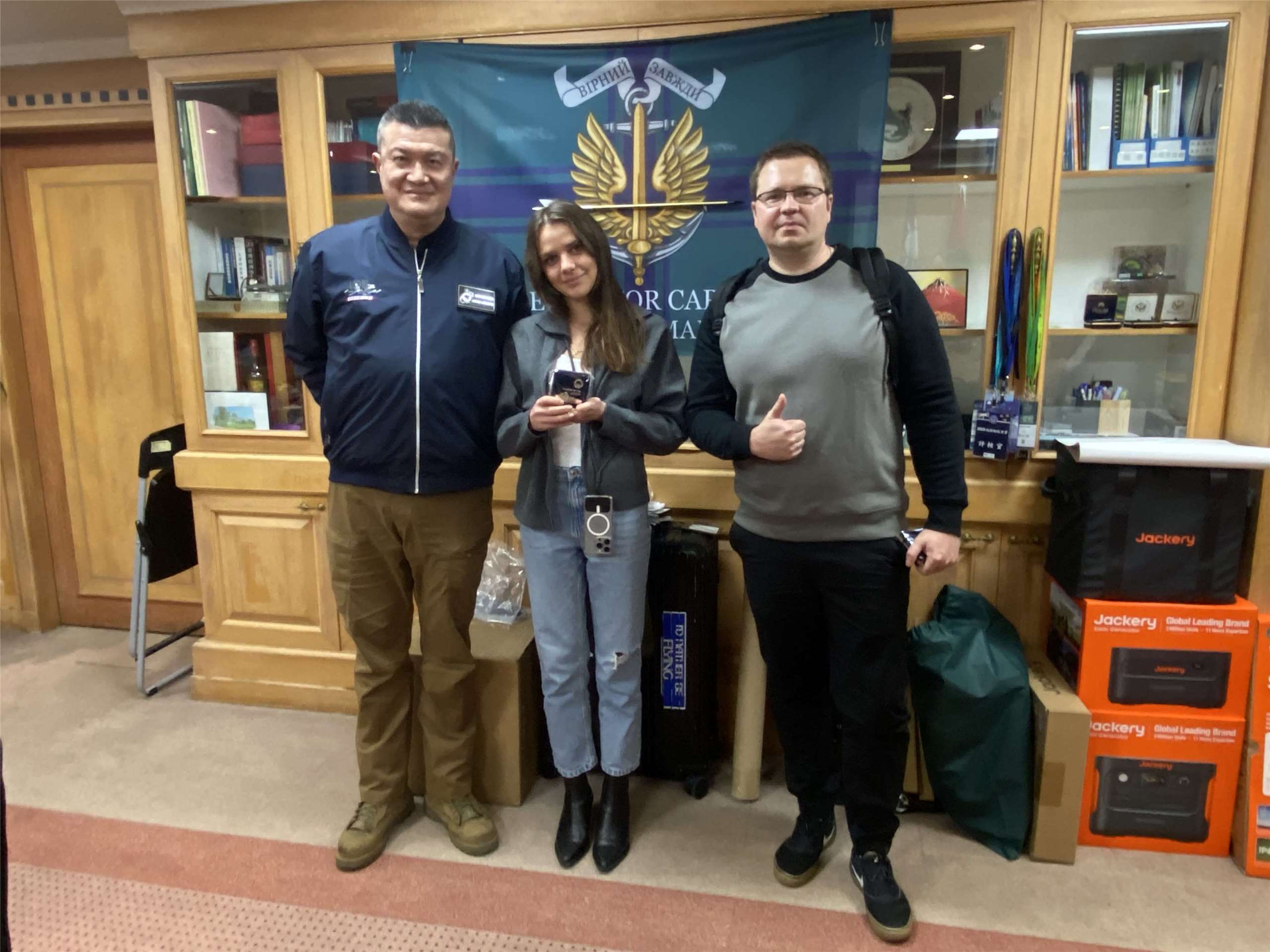 Le vice-ministre de l'Intérieur est interviewé par les journalistes ukrainiens Taras Andrukhovych et Anna Lvova (photo Rti)