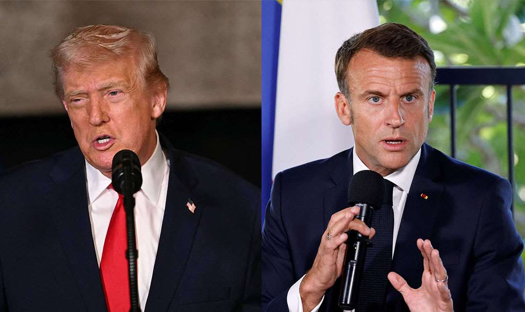 Donald Trump et Emmanuel Macron (Montage à partir des photos de l'AFP)
