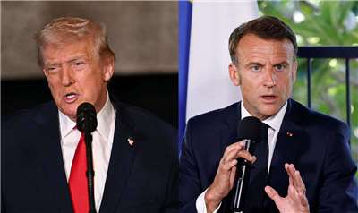 Donald Trump et Emmanuel Macron (Montage à partir des photos de l'AFP)