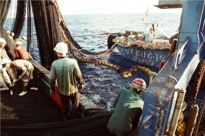 Pêcheurs d'Asie du Sud-Est travaillant sur un bateau taïwanais (photo CNA)