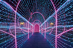 Une installation lumineuse dans le Nouveau Taipei à l'occasion de la Saint-Valentin blanche (Photo CNA)