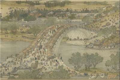 Image 1: Le long du fleuve pendant la fête de Qingming, version de la cour Qing (source MNP)