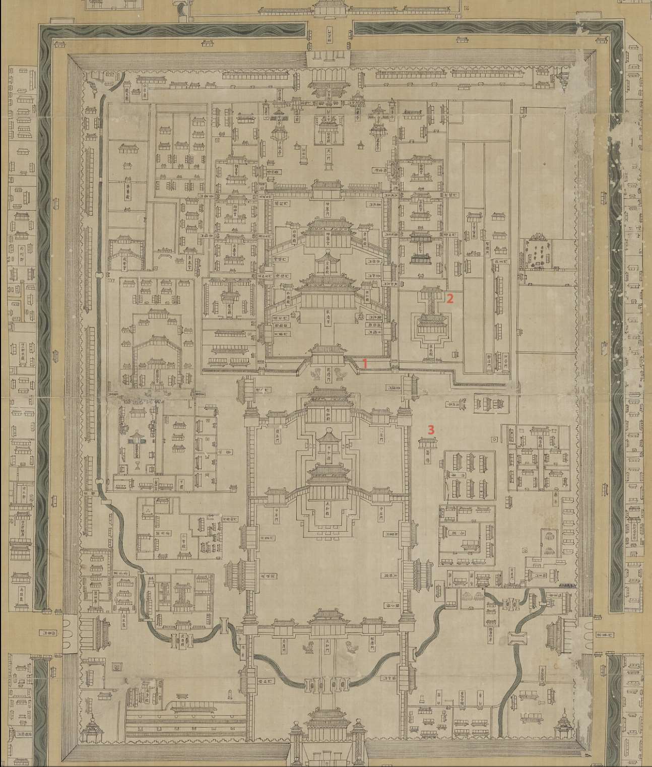 Image 1: Carte de la Cité impériale, des palais et des bureaux de gouvernement (source MNP)