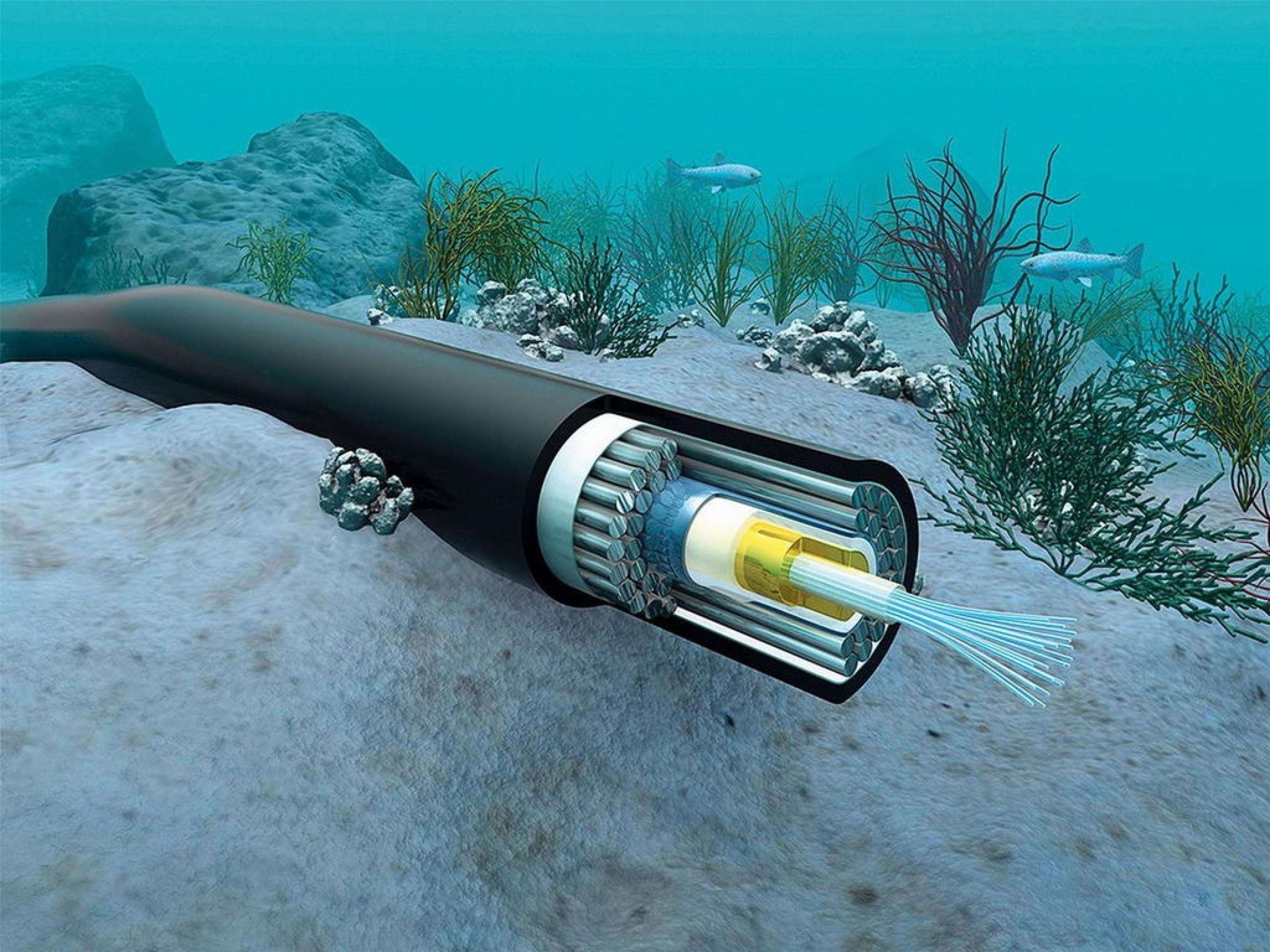 Illustration de câble sous-marin sectionné (généré par IA)