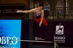 Le gymnaste taïwanais Tang Chia-hung remporte une 3e médaille d'or aux championnats du monde, à la barre fixe, en Croatie, après les étapes d'Azerbaijan et de Turquie (photo CNA)
