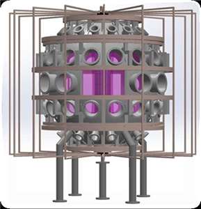 Illustration de FIRST, le premier tokamak sphérique à petite échelle expérimental de Taïwan (source : site internet de l'Institut de recherche sur l'énergie atomique taïwanais, le NARI)