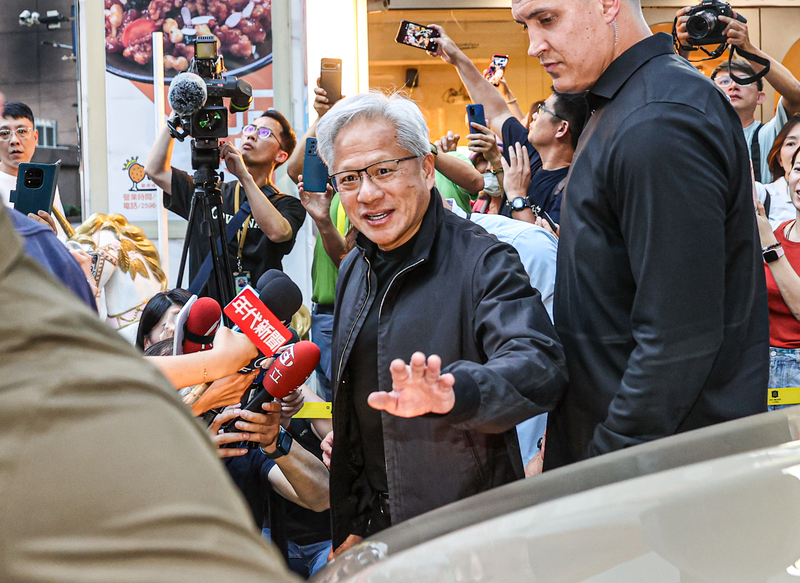Jensen Huang, PDG de Nvidia, actuellement en visite à Taipei, a donné une interview le 25 mai (photo : CNA)