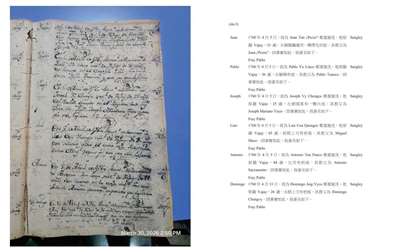 « Registres des baptêmes et des décès de la communauté minnan de Manille, 1618-1819 » (Photo fournie par l'Université Tsing Hua)