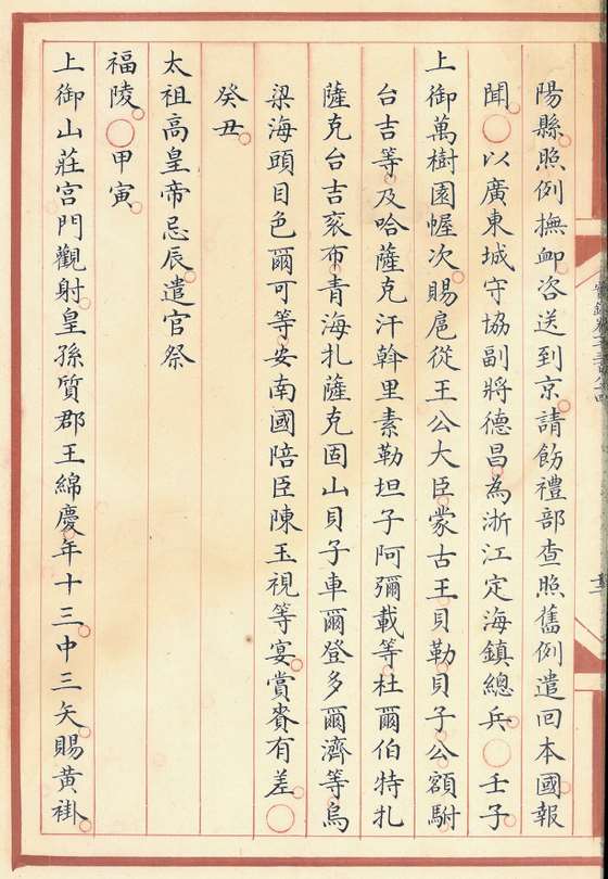 Image 1: Daqing Gaozong Chunhuangdi Shilu, Chroniques de l'empereur Qianlong, vol. 1384《大清高宗純皇帝實錄》 (source MNP)