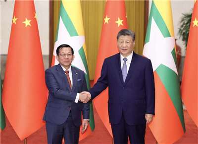 En visite à Pékin, le président birman Min Aung Hlaing cherche la légitimation de son pouvoir et des élections à travers sa rencontre avec Xi Jinping (Image : Site internet du gouvernement chinois)