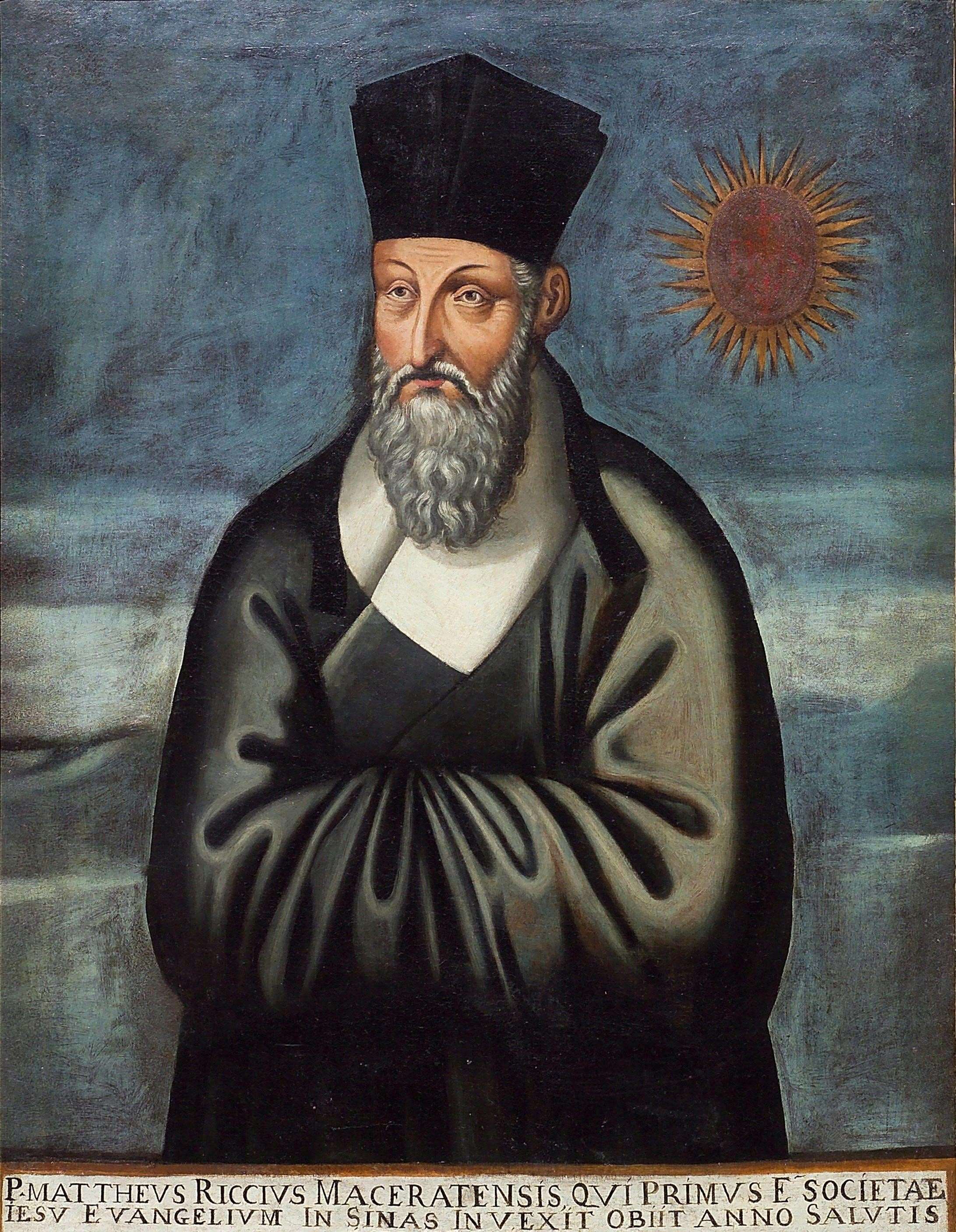 Image 1: Portrait de Matteo Ricci, paint en 1610 par le frère Emmanuel Pereira (source Wikimedia commons)
