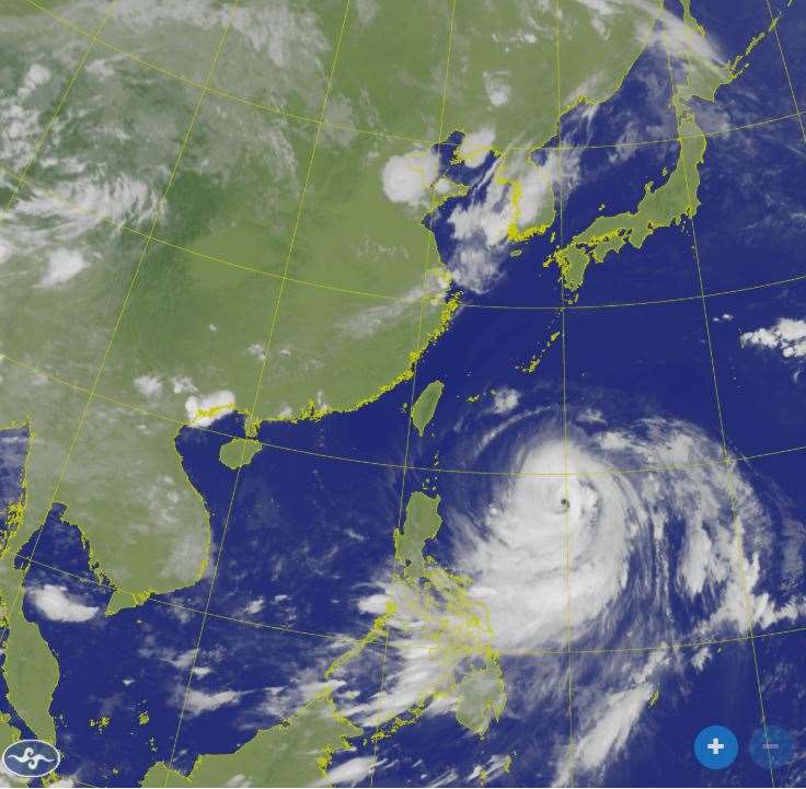 Le typhon Bavi en approche, le 9 juillet (photo CWB)