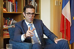 Le directeur du BFT Franck Paris s'est adressé à la presse le 7 juillet 2026 pour faire le bilan de son mandat de trois ans à Taïwan (photo : CNA)
