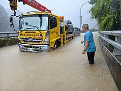 Des inondations enregistrées à Miaoli dans le nord-ouest de Taïwan (Photo CNA)
