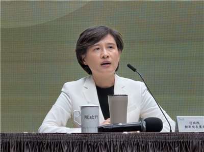 La Vice-Première ministre Cheng Li-chiun (鄭麗君), coordinatrice du groupe de travail sur les négociations Taïwan-États-Unis (photo : RTI / 鄭佑漢)