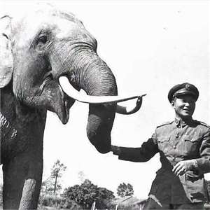 L'éléphant Lin Wang avec le général Sun Li-jen (photo : Wikipedia)