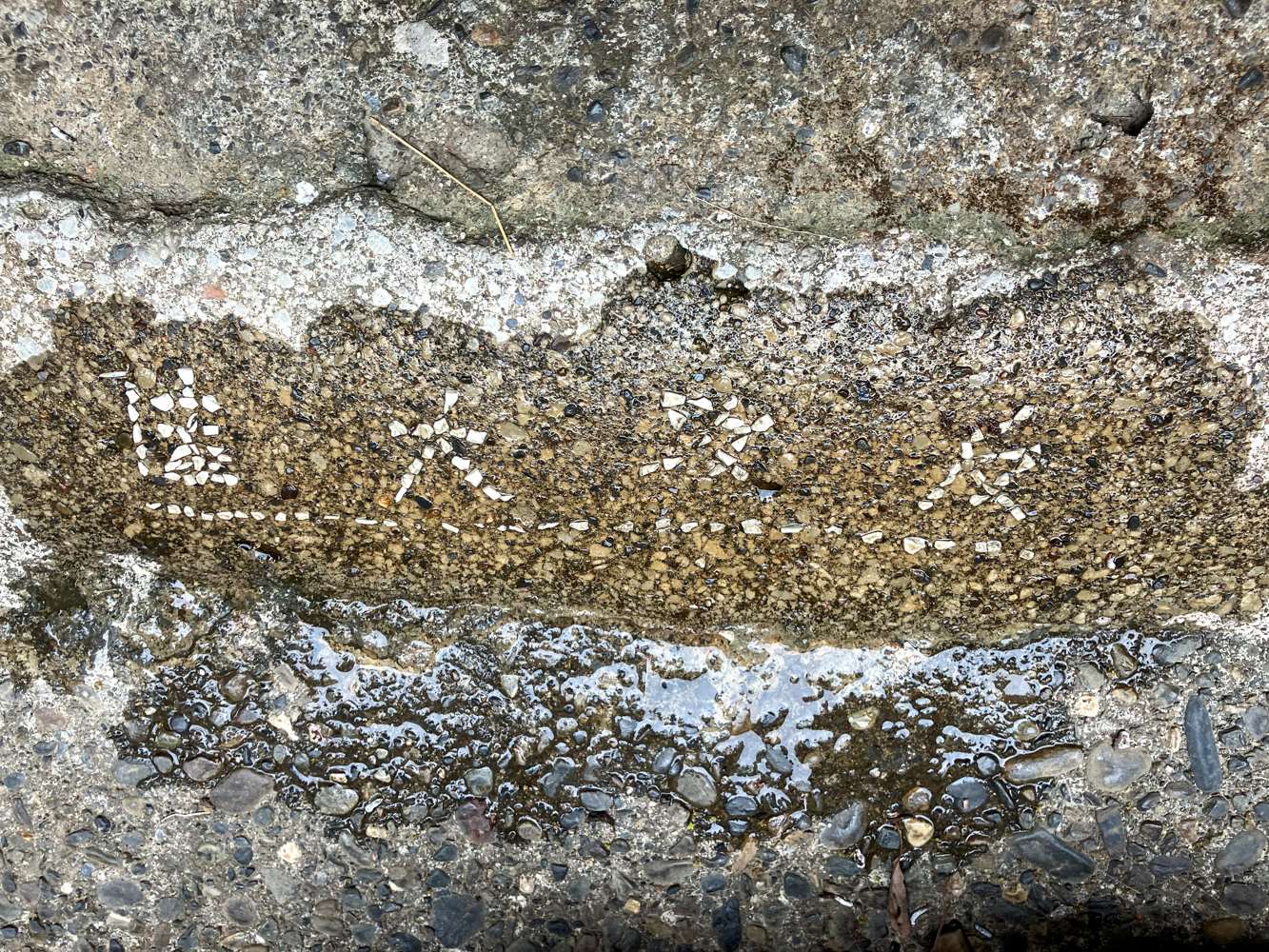Sur le seuil de la porte du château d'eau, les soldats ont marqué le slogan "fan gong da lu" reconquérir le continent (photo : Sasa)