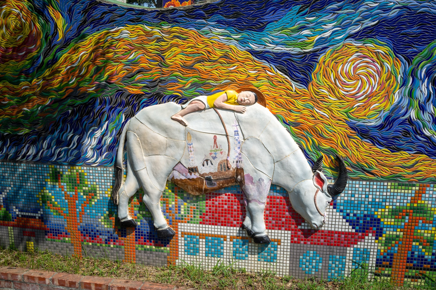 Mosaïque en céramique inspirée des tableaux impressionnistes, à Xingang, Chiayi (photo : Sasa)