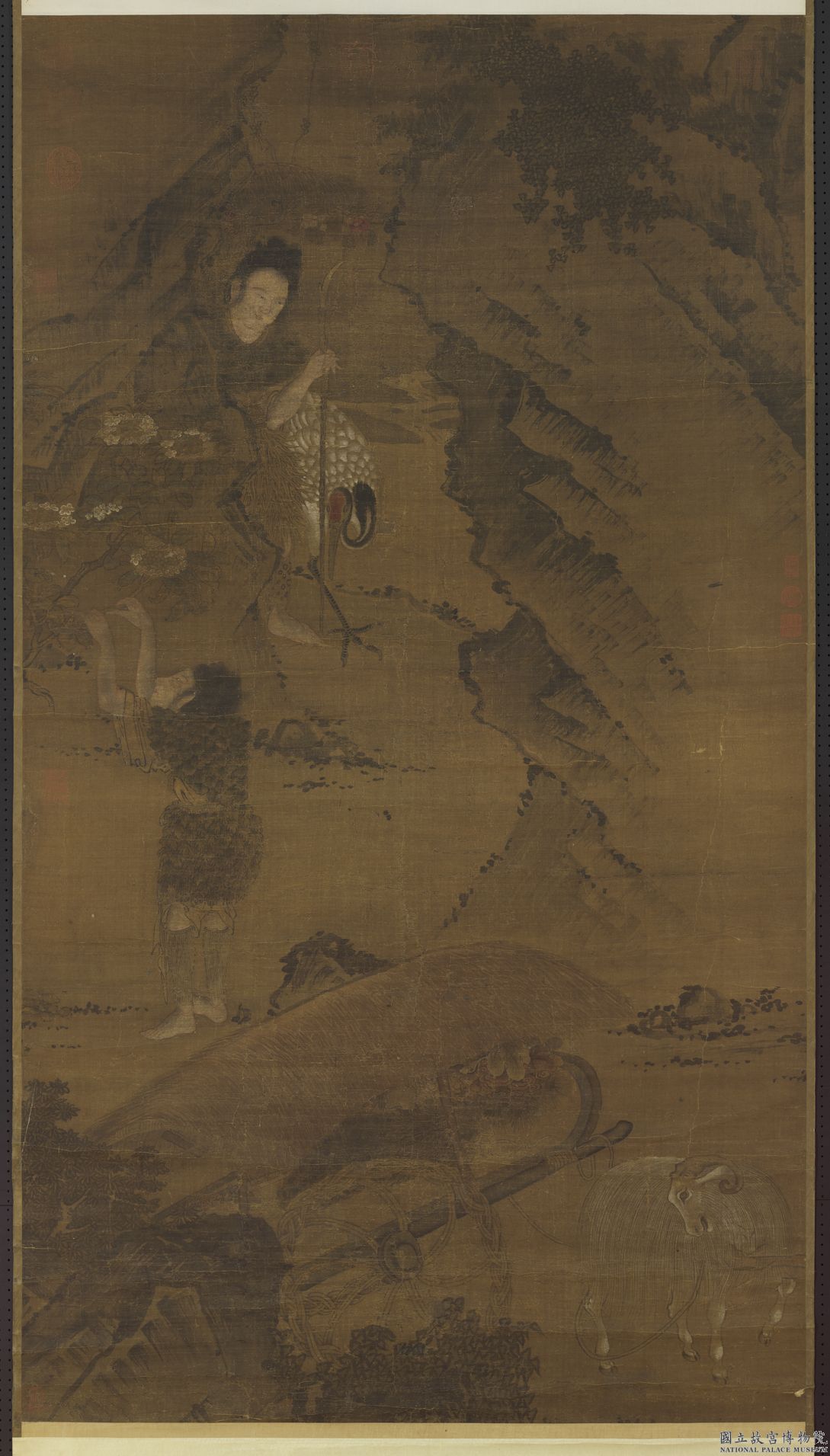 Image 2: Entraînement d'une grue et cueillette de fleurs d'immortalité (source MNP)
