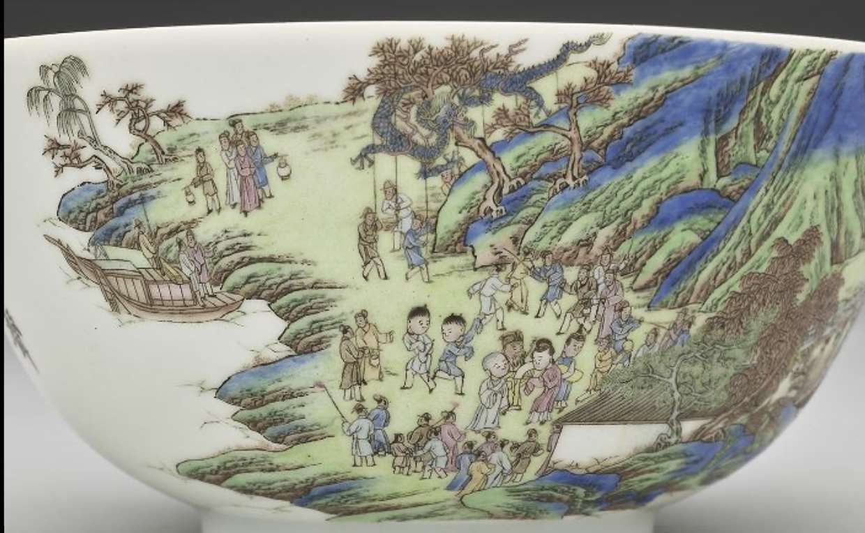 Image 4-6: Coupes à décor de la fête des Lanternes en émaux peints (source MNP)