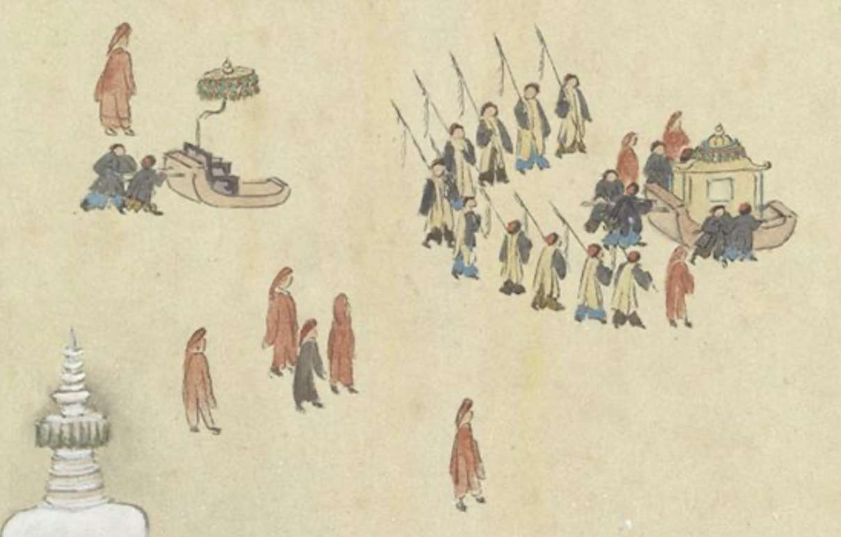 Image 6-2: Poème Impérial sur l'Équitation et la Luge sur Glace dans la Neige, détail (source MNP)