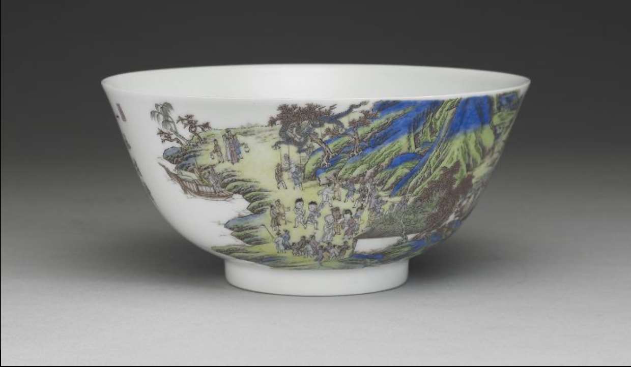 Image 4-3: Coupes à décor de la fête des Lanternes en émaux peints (source MNP)