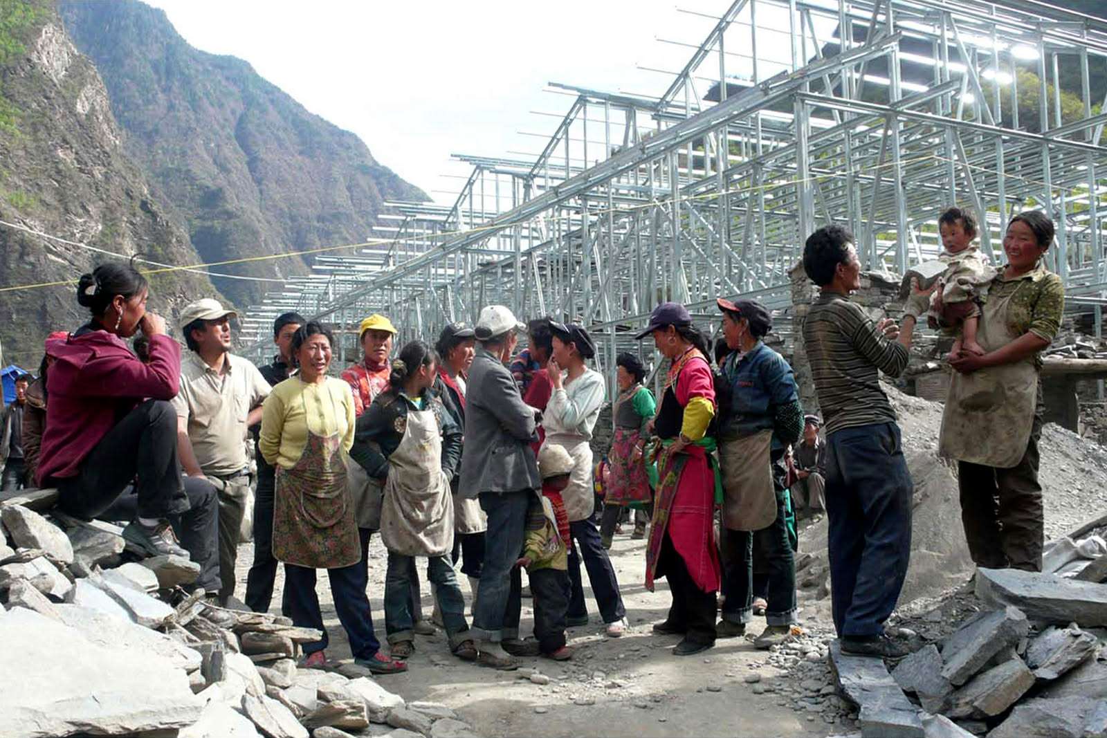 Construction post-catastrophe à Yangliu, dans le Sichuan en Chine (photo : Hsieh Ying-chun) 法語組專用