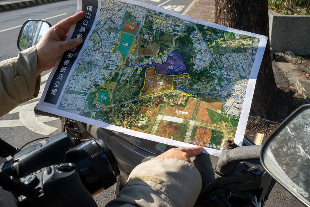 Les différentes zones du plan de réaménagement du cimetière de Nanshan à Tainan (photo : Sasa)