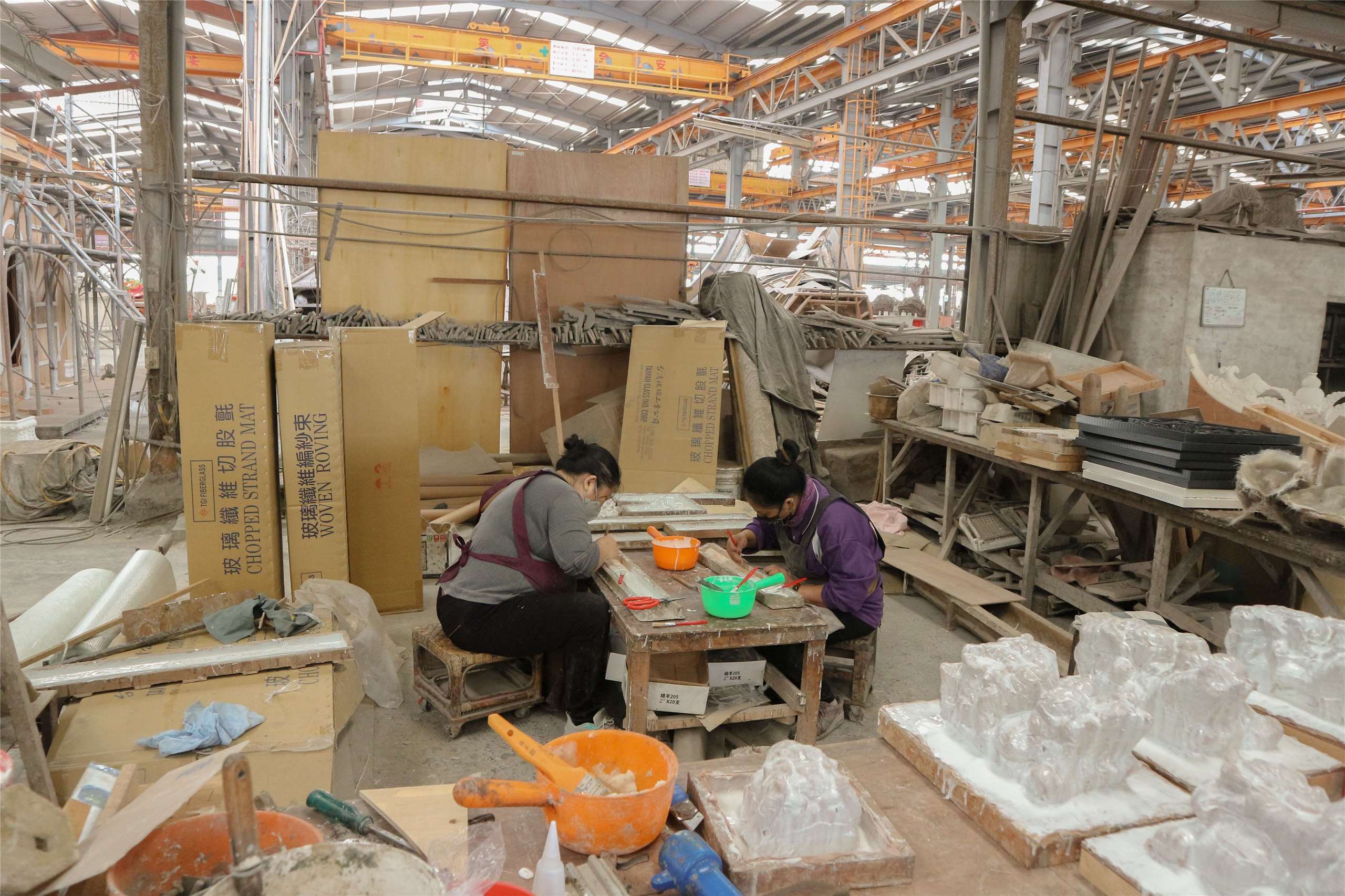 Usine de fabrication de temples modulaires (photo Inès Minfray)