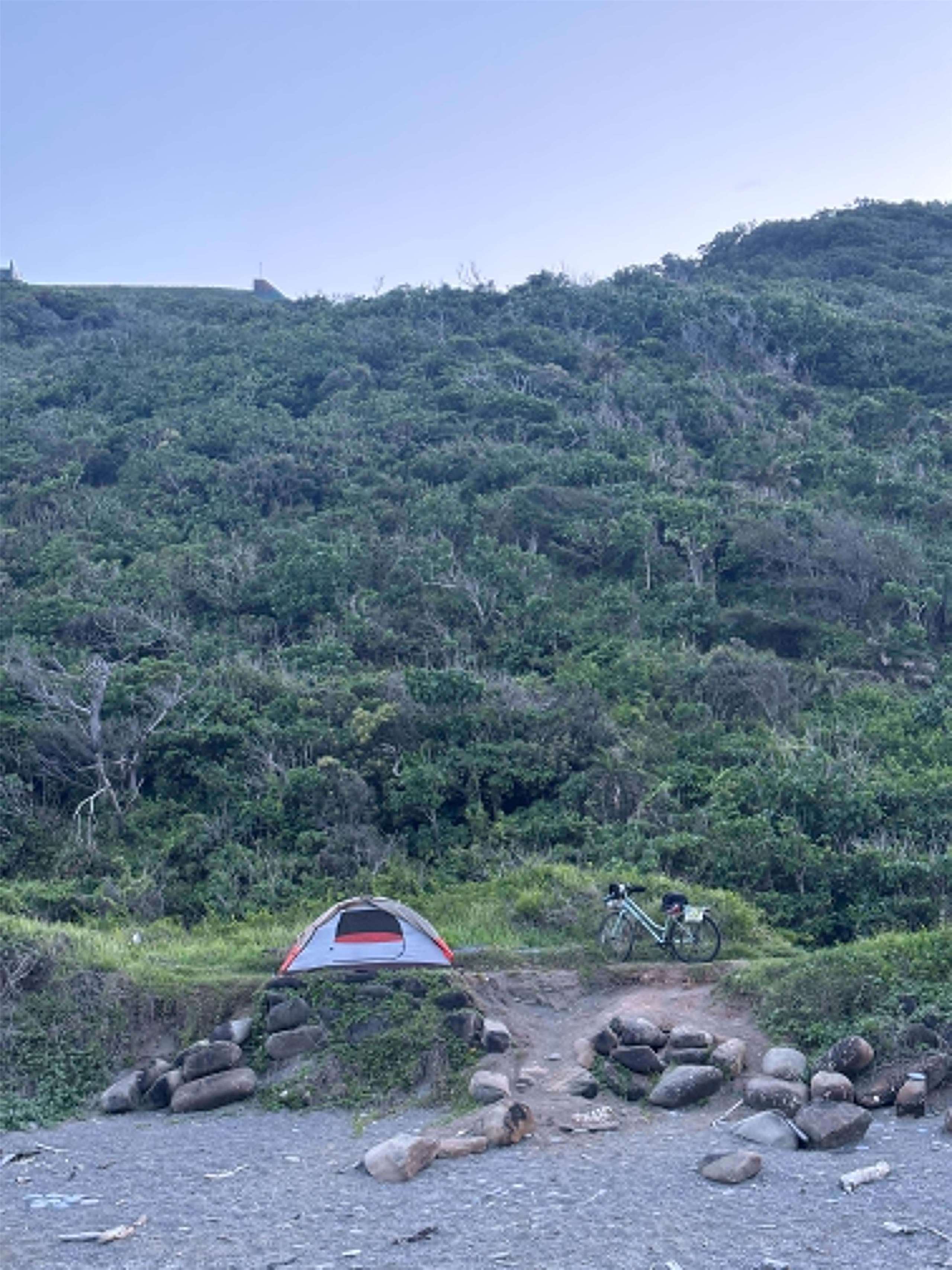 Camping pendant le tour de Taïwan (photo : aimable crédit)