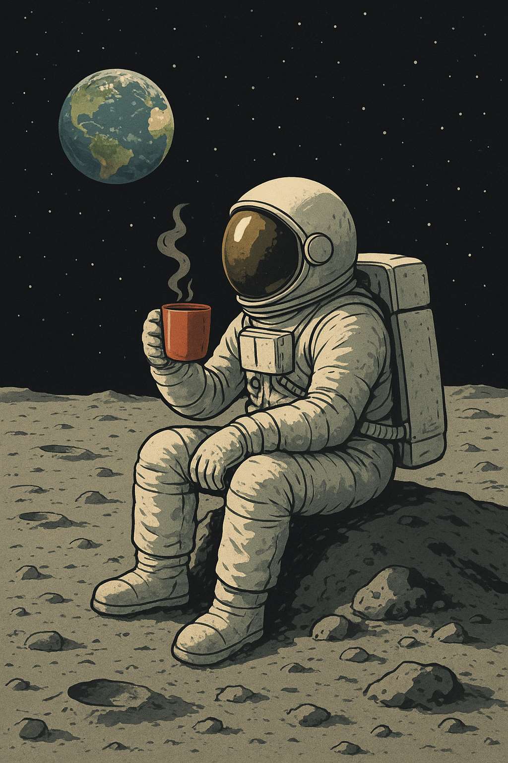 AD Astonot Seruput Teh di Bulan (foto: ChatGPT)