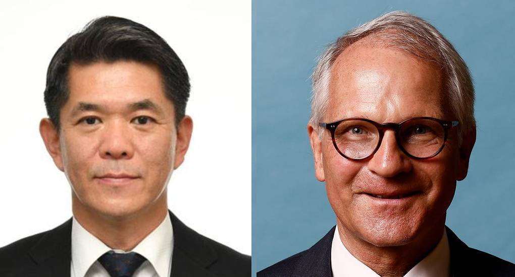 Duta Besar Jepang untuk Filipina, Endo Kazuya (kiri), dan Duta Besar Jerman untuk Filipina, Andreas Pfaffernoschke (kanan). (Foto: Wikipedia, manila.diplo.de)