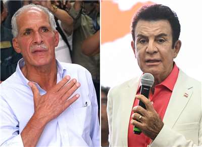 Pemilu Honduras : kandidat Partai Nasional, Nasry Asfura (kiri),  dan kandidat Partai Liberal,  Salvador Nasralla (kanan). (foto: AFP)