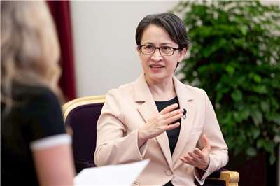  Wakil Presiden Hsiao Bi-khim diwawancarai media Amerika Serikat. (Foto: Istana Presiden)