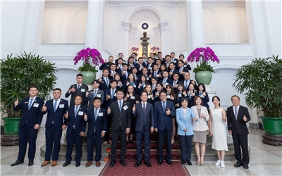 Presiden Lai Ching-te (23/7) bertemu dengan Dewan Direksi  dan perwakilan dari Junior Chamber Internasional (JCI) Taiwan ke-73。(foto: Istana Kepresidenan)