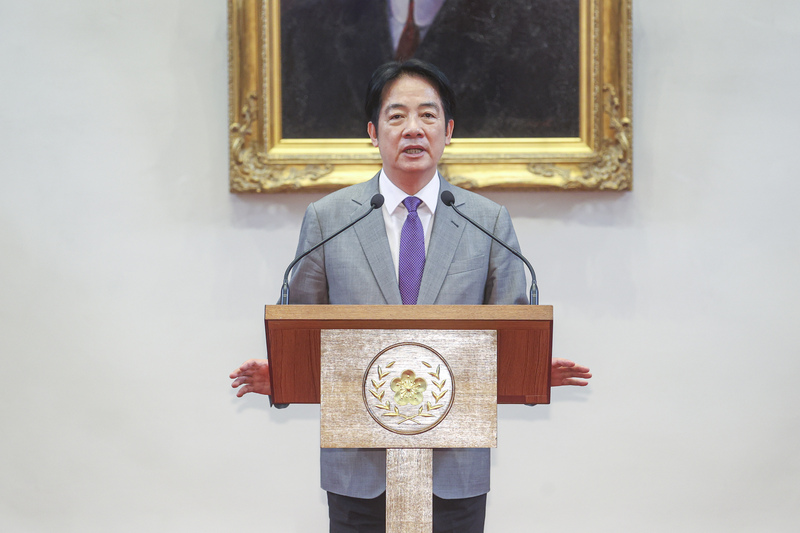 PD
美公布對台關稅  賴總統記者會說明（1）
美國白宮公布台灣對等關稅稅率暫時為20%，總統賴
清德（圖）1日上午召開「因應美國對等關稅政策記
者會」說明。賴總統表示，這非台灣談判的最終目
標，後續談判將爭取對台灣更有利、更合理的稅率。
中央社記者鄭清元攝  114年8月1日
