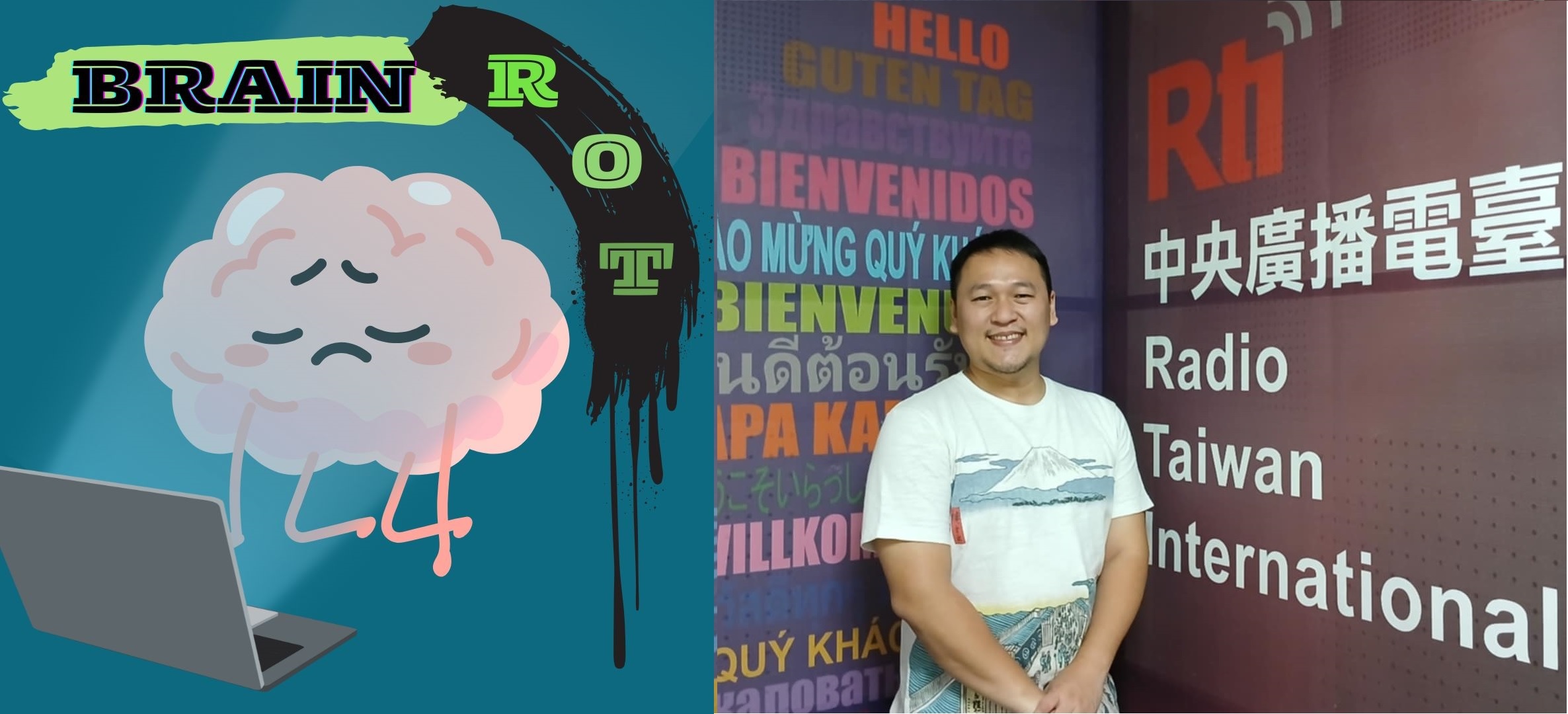 Ilustrasi brain rot dan Okki Sutanto