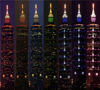 Warna pelangi di Gedung Taipei 101 (foto: Ettoday)