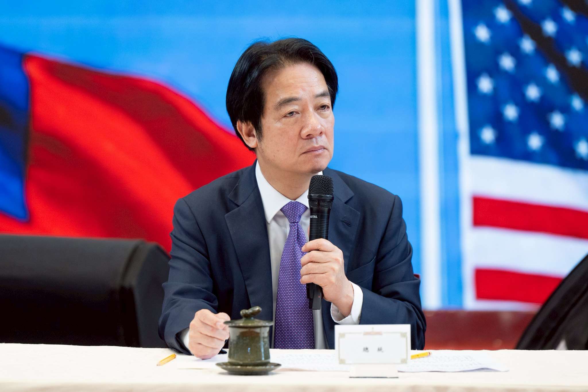 Presiden Lai Ching-te (賴清德) hadir dalam konferensi pers Dialog Kemitraan Kesejahteraan Ekonomi (EPPD) Taiwan-AS yang digelar tanggal 3 Februari 2026. (Foto: Istana Presiden)