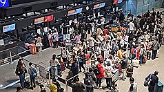 Arus penumpang liburan tahun baru Imlek di Bandara Taoyuan mencatat rekor harian baru sebanyak 169 ribu orang. (Foto: CNA)